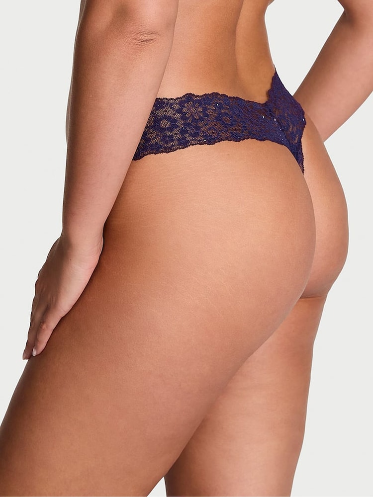 Victoria's Secret Stained Glass Purple Sequins Thong Knickers - Image 2 of 3