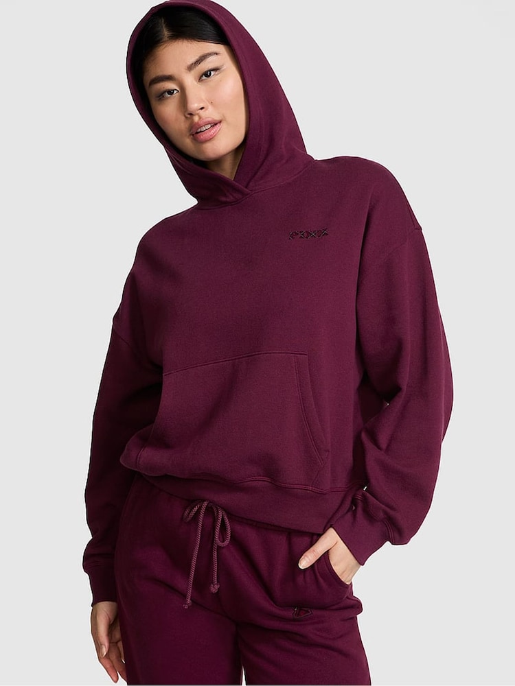 Victoria's Secret PINK Purple Rose Oversized Pullover Hoodie - Image 1 of 4