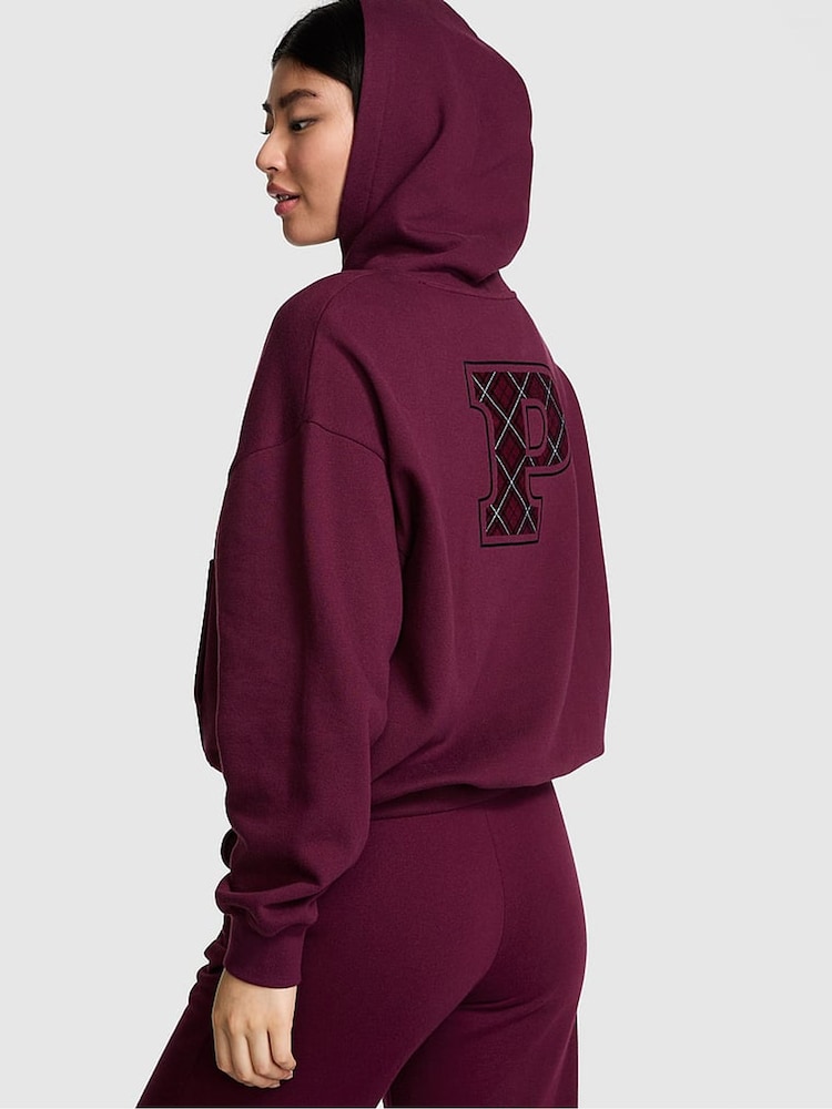 Victoria's Secret PINK Purple Rose Oversized Pullover Hoodie - Image 2 of 4