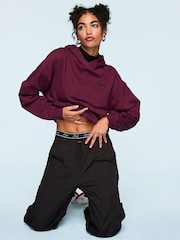 Victoria's Secret PINK Purple Rose Oversized Pullover Hoodie - Image 4 of 4