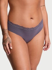 Victoria's Secret Tornado Grey Lace Waist Thong Knickers - Image 1 of 3