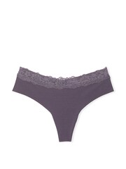 Victoria's Secret Tornado Grey Lace Waist Thong Knickers - Image 3 of 3