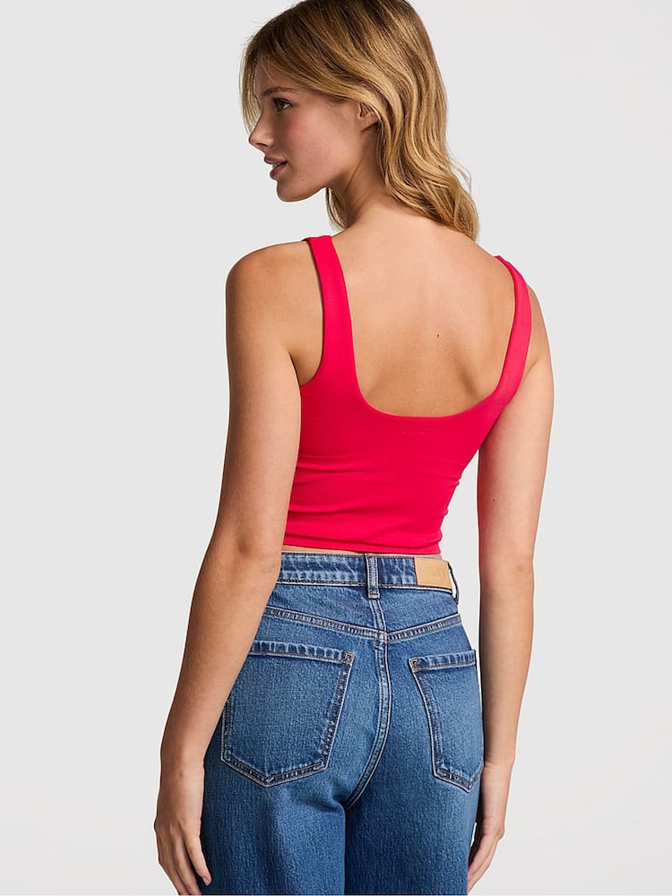 Victoria's Secret PINK Red Pepper Longline Sports Bra Tank Top - Image 2 of 3