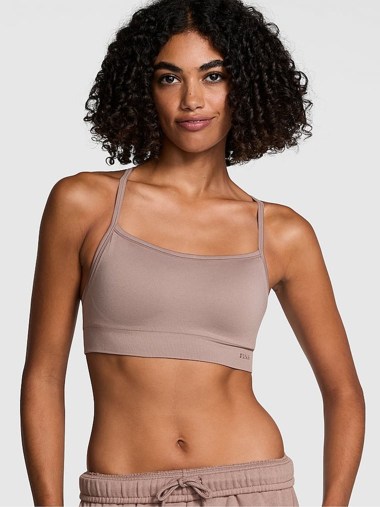 Victoria's Secret PINK Iced Coffee Brown Sports Bra - Image 1 of 3