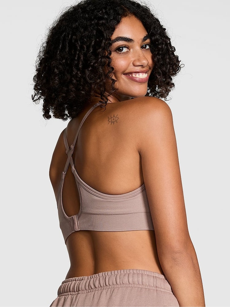Victoria's Secret PINK Iced Coffee Brown Sports Bra - Image 2 of 3