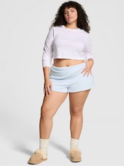 Victoria's Secret PINK Hydrangea Blue Cosy Knit Boxer Pyjama Shorts - Image 1 of 4