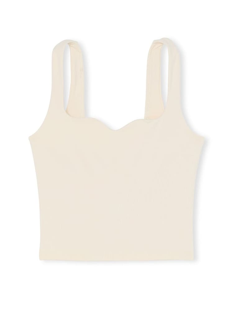 Victoria's Secret PINK White Shell Longline Sports Bra Tank Top - Image 3 of 3