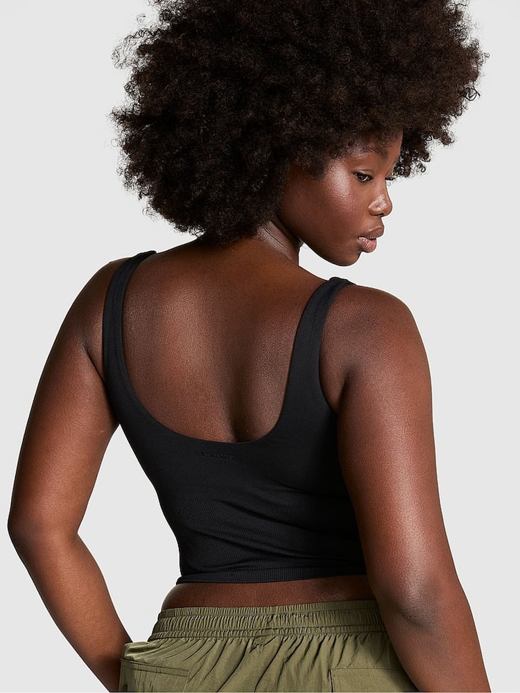 Victoria's Secret PINK Black Longline Sports Bra Tank Top - Image 2 of 3