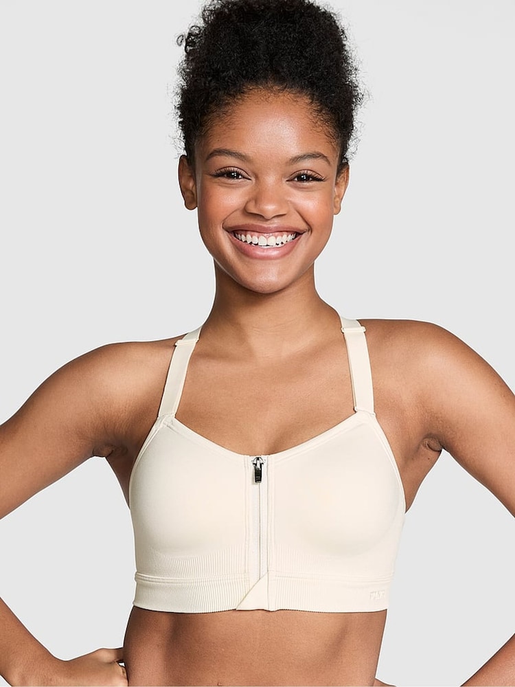 Victoria's Secret PINK White Shell Sports Bra - Image 1 of 3