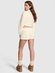 Victoria's Secret PINK Creamer White Cosy Knit Boxer Pyjama Shorts - Image 2 of 3