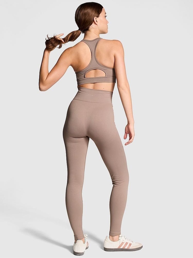 Victoria's Secret PINK Iced Coffee Brown Leggings - Image 2 of 3 Victoria's Secret PINK Iced Coffee Brown Leggings - Image 2 of 3