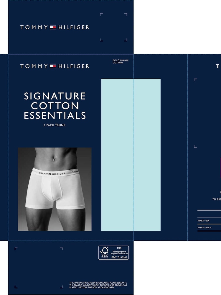 Tommy Hilfiger Grey Tommy Hilfiger Blue Signature Essential Trunks 3 Pack - Image 10 of 10
