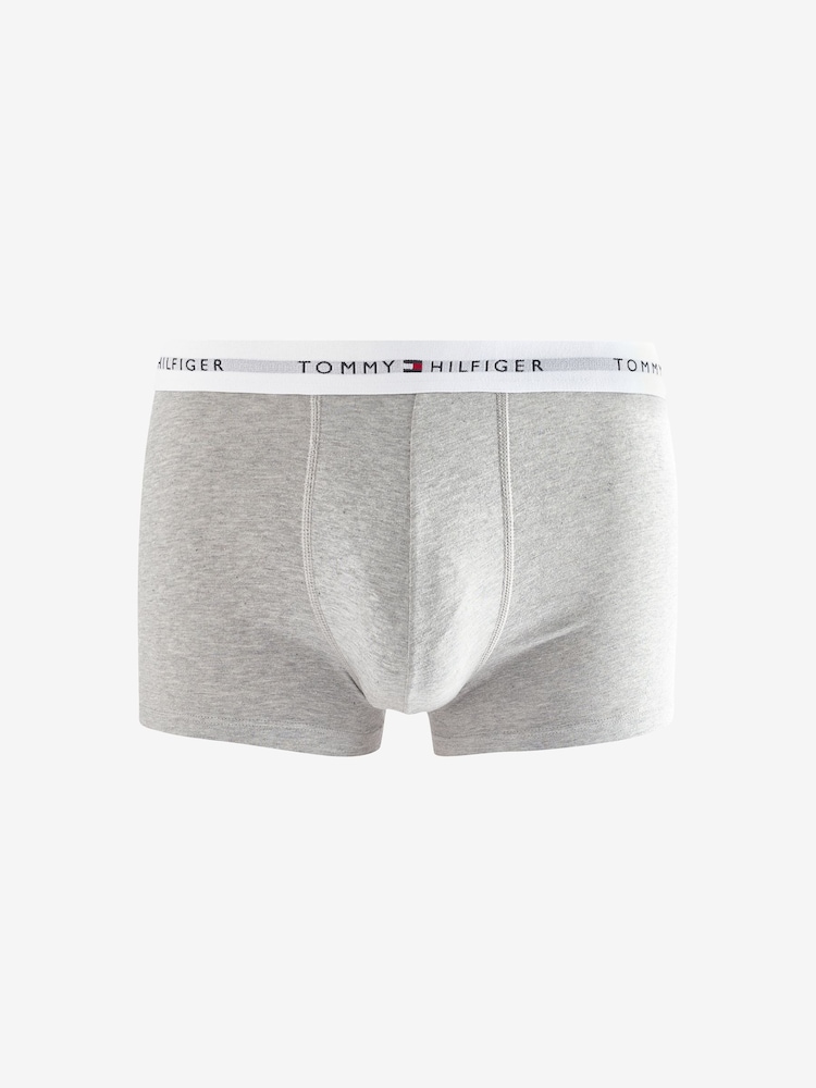 Tommy Hilfiger Grey Tommy Hilfiger Blue Signature Essential Trunks 3 Pack - Image 7 of 10