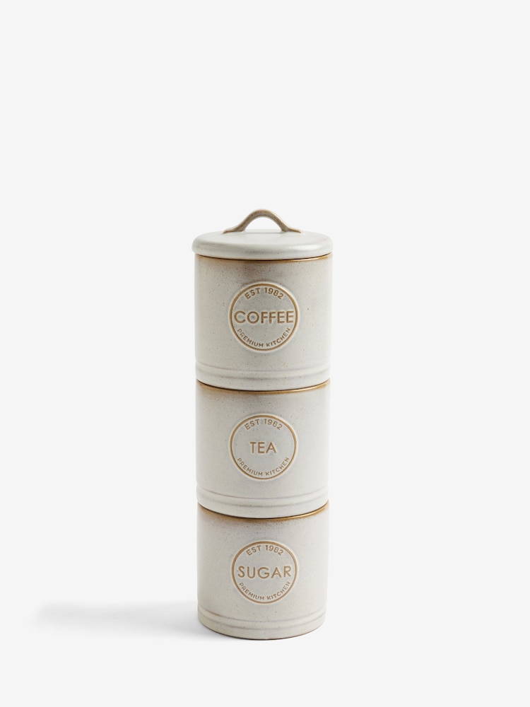 Natural Country Badge Set of 3 Stacking Storage Jars - Image 4 of 4