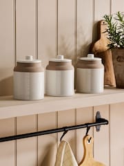 White Kya Stacking Set of 3 Storage Canisters Textured - Image 1 of 4