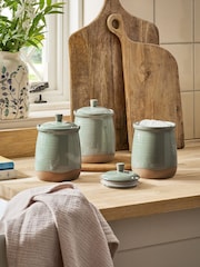 Sage Green Set of 3 Storage Jars Wolton - Image 1 of 4