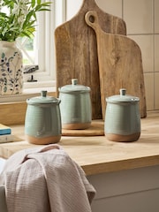 Sage Green Set of 3 Storage Jars Wolton - Image 2 of 4