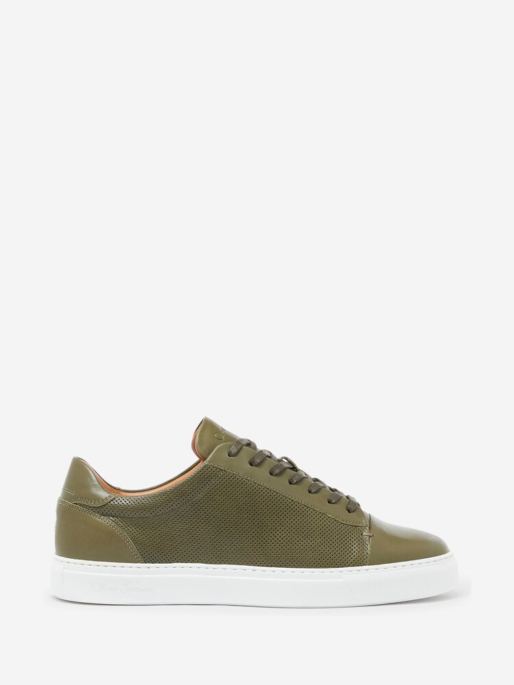 Oliver Sweeney Perforated Calf Leather Cupsole Trainers - Image 1 of 5 Oliver Sweeney Perforated Calf Leather Cupsole Trainers - Image 1 of 5
