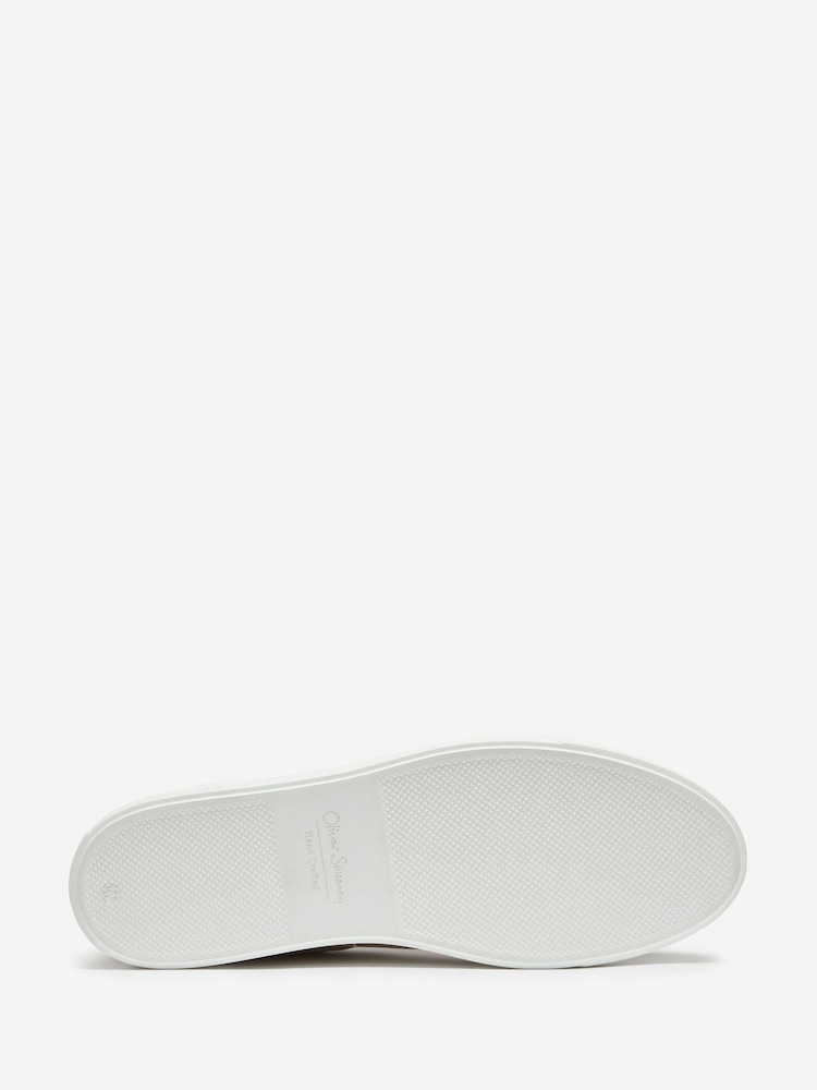 Oliver Sweeney Perforated Calf Leather Cupsole White Trainers - Image 5 of 5
