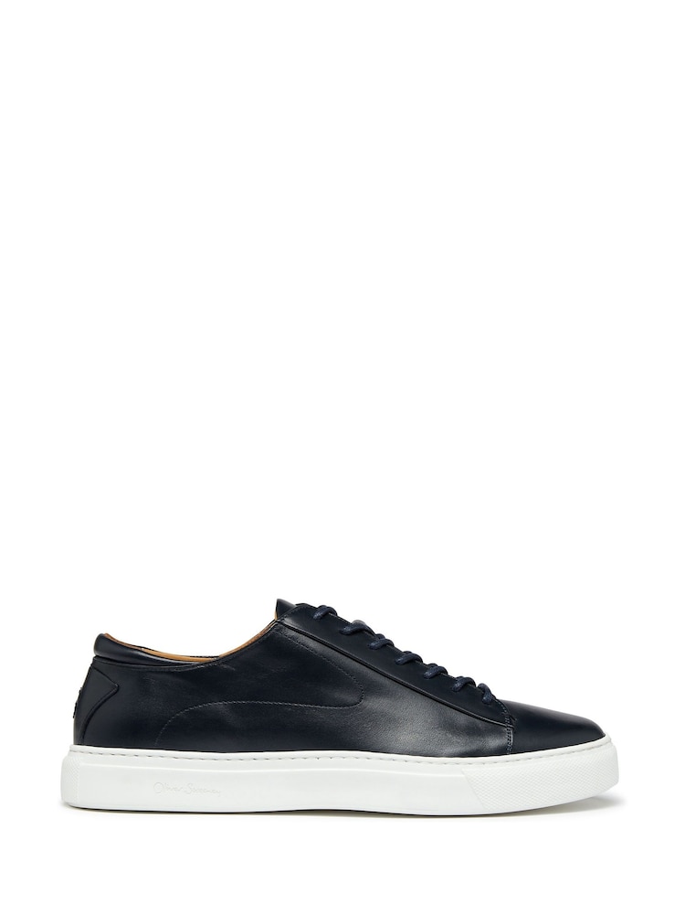 Oliver Sweeney Blue Calf Leather Cupsole Trainers - Image 1 of 5