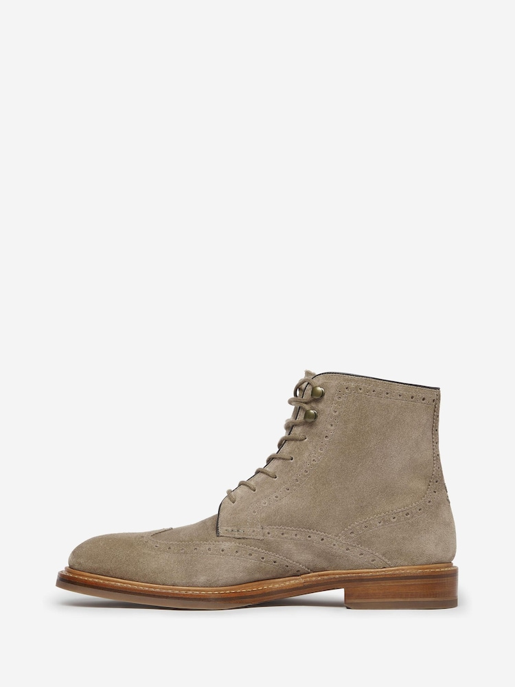 Oliver Sweeney Grey Calf Suede Brogue Boots - Image 2 of 5