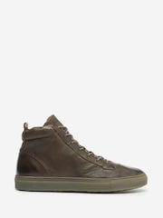 Oliver Sweeney Green Hand Finished Calf Leather Retro Trainers - Image 1 of 5