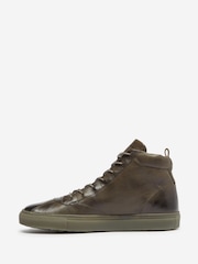Oliver Sweeney Green Hand Finished Calf Leather Retro Trainers - Image 2 of 5