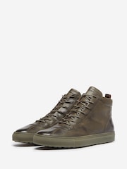 Oliver Sweeney Green Hand Finished Calf Leather Retro Trainers - Image 3 of 5