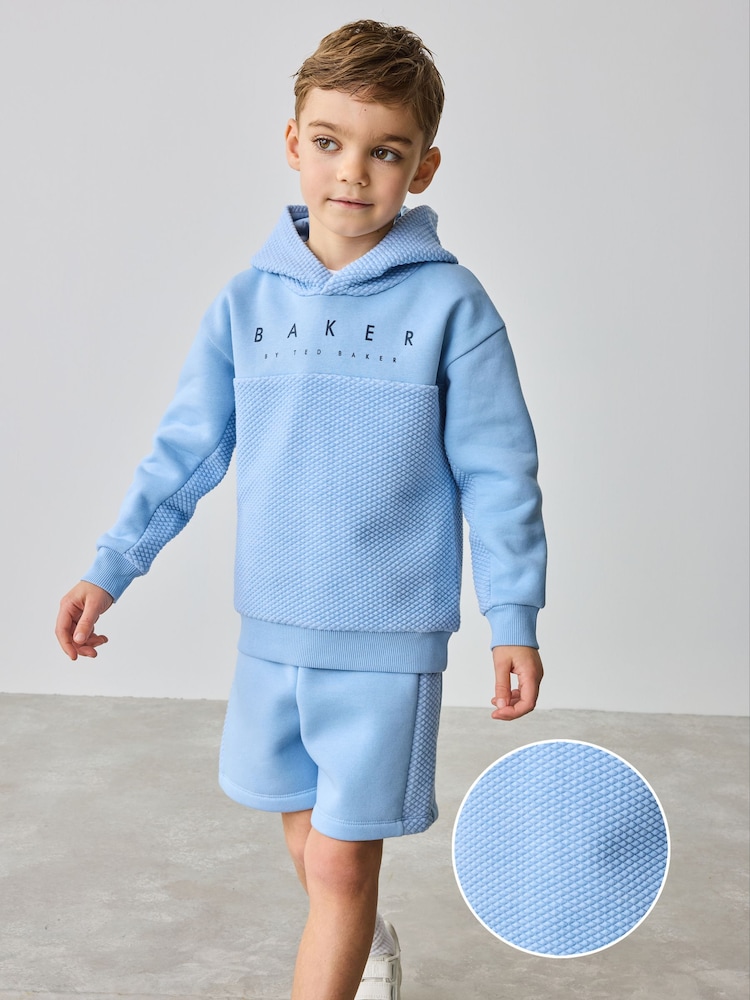 Baker by Ted Baker Blue Quilted Hoodie And Shorts Set - Image 1 of 10