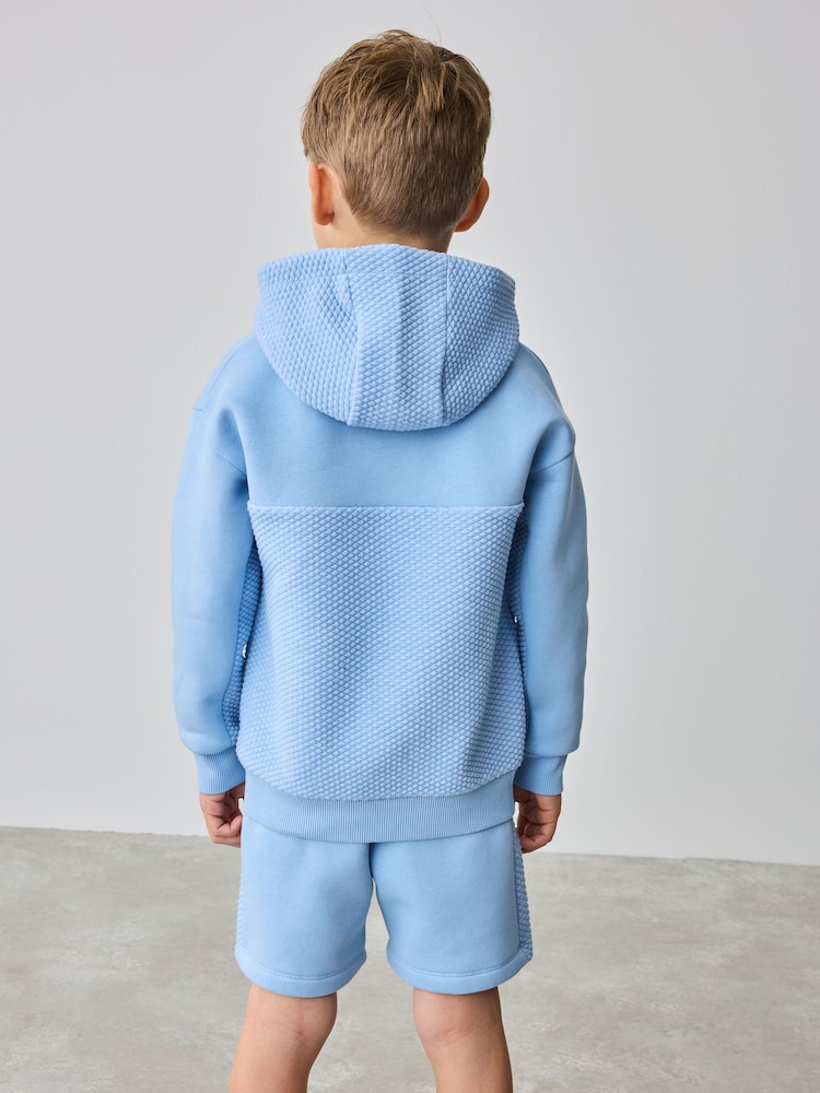 Baker by Ted Baker Blue Quilted Hoodie And Shorts Set - Image 2 of 10