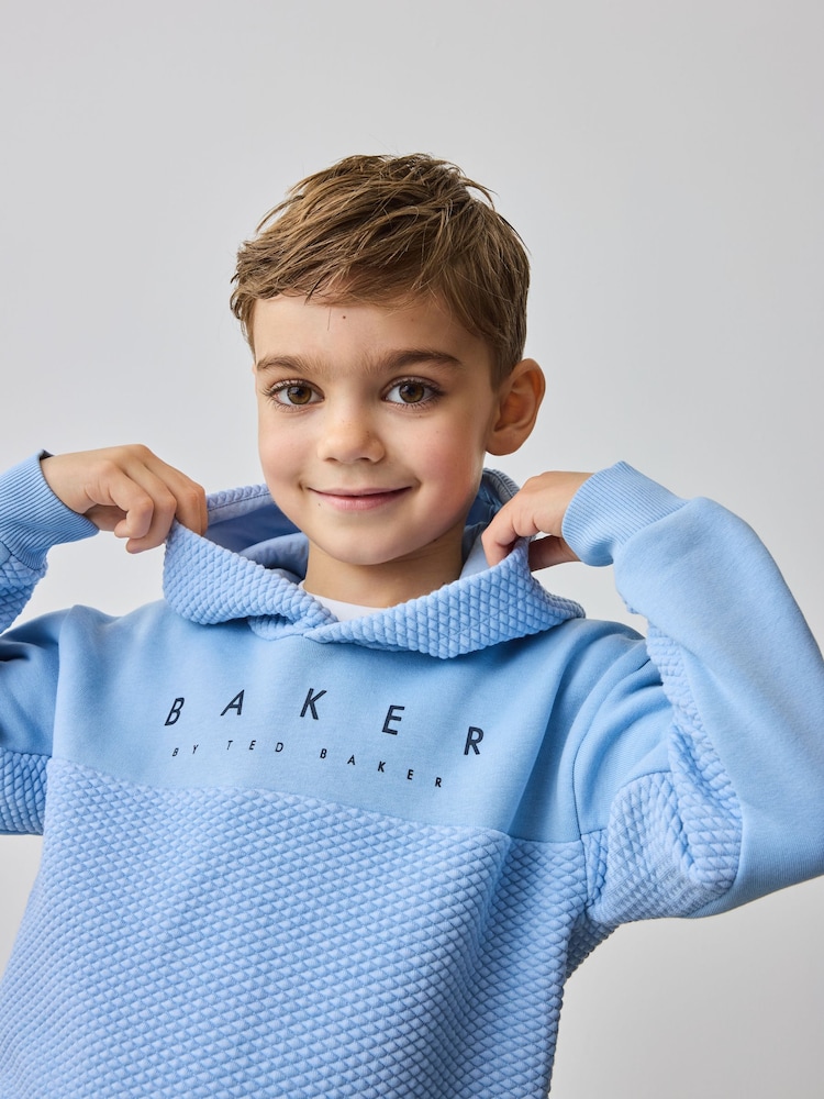 Baker by Ted Baker Blue Quilted Hoodie And Shorts Set - Image 4 of 10