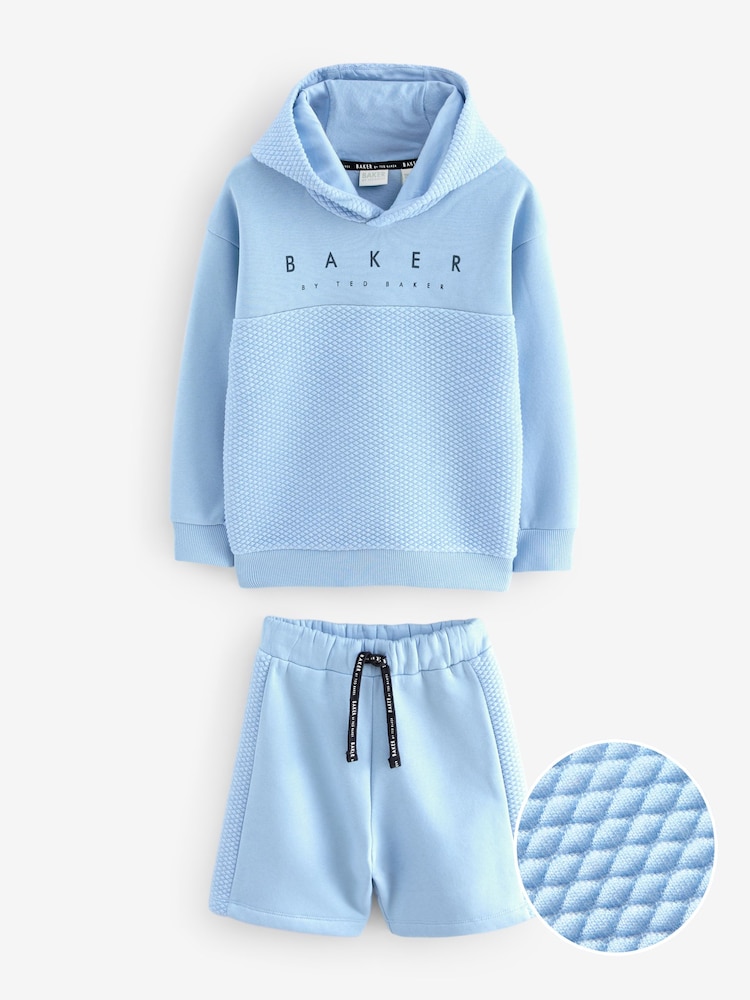 Baker by Ted Baker Blue Quilted Hoodie And Shorts Set - Image 6 of 10