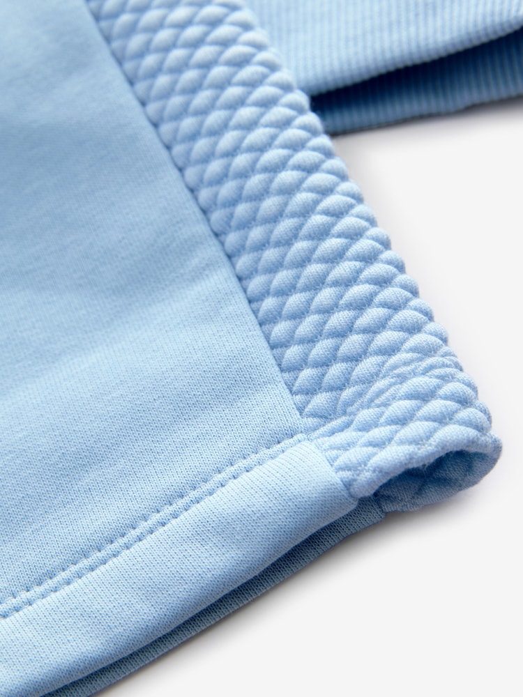 Baker by Ted Baker Blue Quilted Hoodie And Shorts Set - Image 9 of 10
