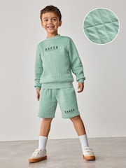Baker by Ted Baker Green Quilted Sweatshirt And Shorts Set - Image 1 of 10