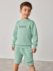 Baker by Ted Baker Green Quilted Sweatshirt And Shorts Set - Image 2 of 10