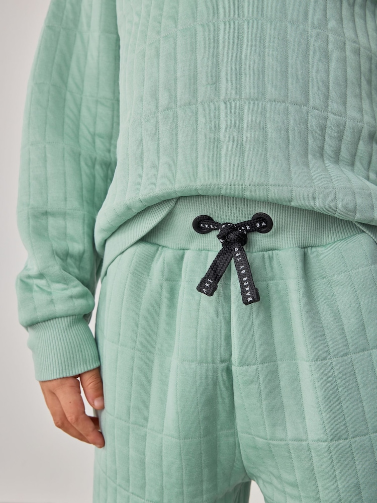 Baker by Ted Baker Green Quilted Sweatshirt And Shorts Set - Image 5 of 10