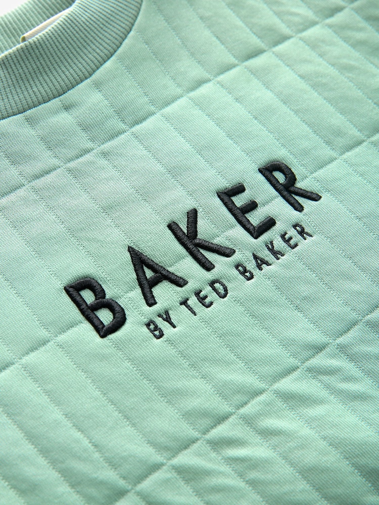 Baker by Ted Baker Green Quilted Sweatshirt And Shorts Set - Image 9 of 10