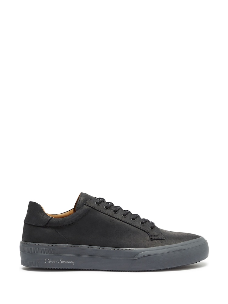 Oliver Sweeney Waxed Calf Leather Cupsole Black Trainers - Image 1 of 5