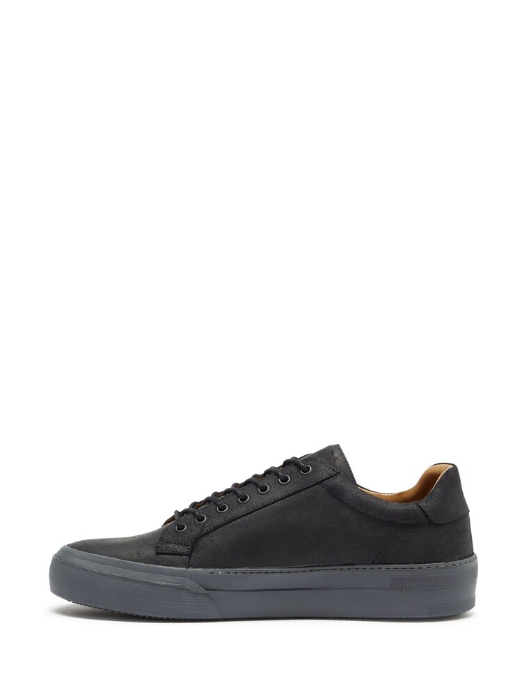 Oliver Sweeney Waxed Calf Leather Cupsole Black Trainers - Image 2 of 5 Oliver Sweeney Waxed Calf Leather Cupsole Black Trainers - Image 2 of 5