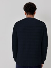 Oliver Sweeney Blue 100% Cotton Crew Neck Jumper - Image 2 of 6