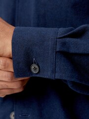 Oliver Sweeney Blue Brushed 100% Cotton Overshirt - Image 4 of 5