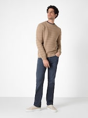 Oliver Sweeney Cream 100% Cotton Crew Neck Jumper - Image 1 of 6