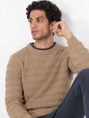 Oliver Sweeney Cream 100% Cotton Crew Neck Jumper - Image 2 of 6