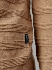 Oliver Sweeney Cream 100% Cotton Crew Neck Jumper - Image 4 of 6