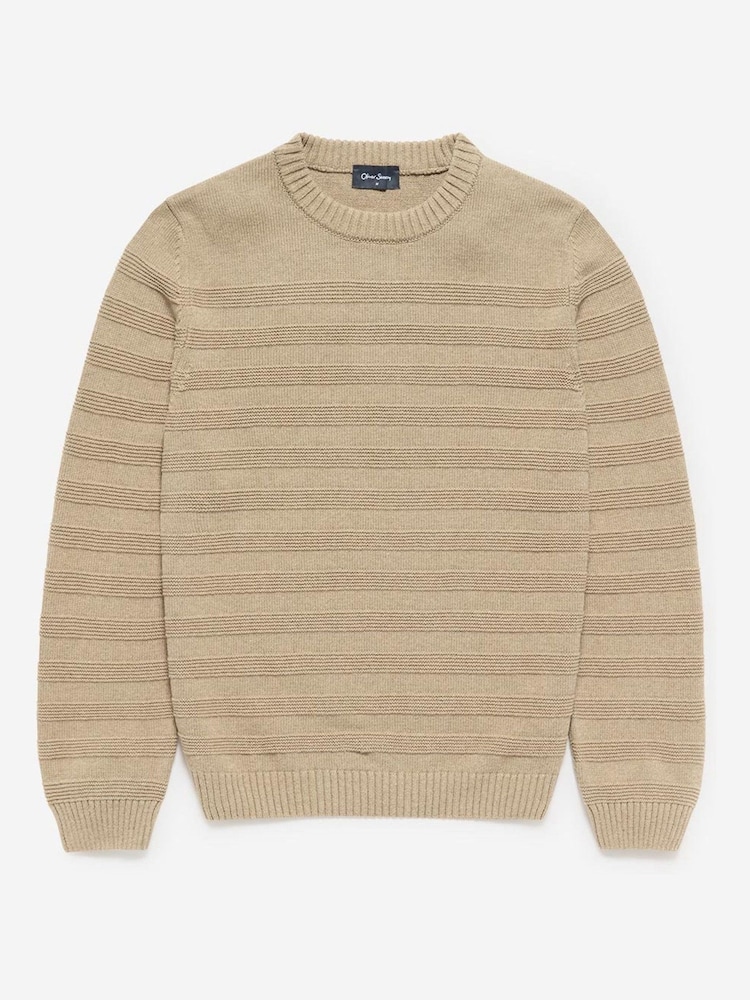Oliver Sweeney Cream 100% Cotton Crew Neck Jumper - Image 6 of 6