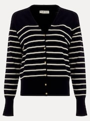 Phase Eight Black Nina V-Neck Stripe Cardigan - Image 6 of 6