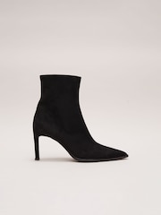 Phase Eight Black Suede Ponited Heeled Boots - Image 1 of 8