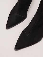 Phase Eight Black Suede Ponited Heeled Boots - Image 4 of 8