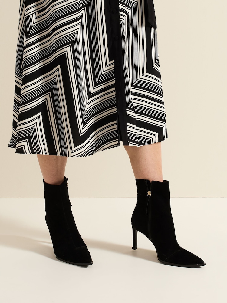Phase Eight Black Suede Ponited Heeled Boots - Image 5 of 8