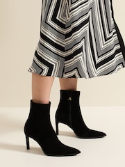 Phase Eight Black Suede Ponited Heeled Boots - Image 7 of 8